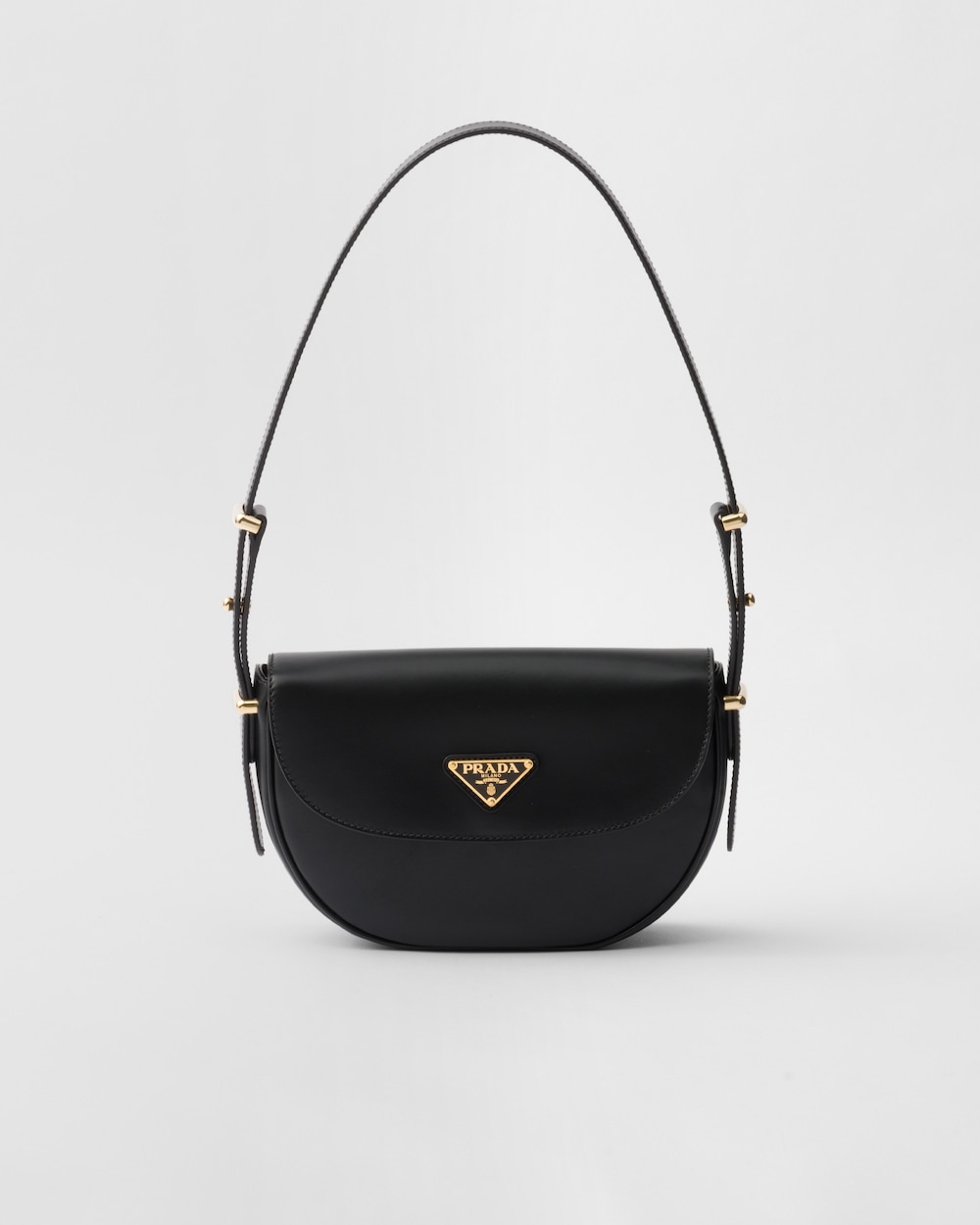 Prada Arqué Leather Shoulder Bag With Flap - Image 1